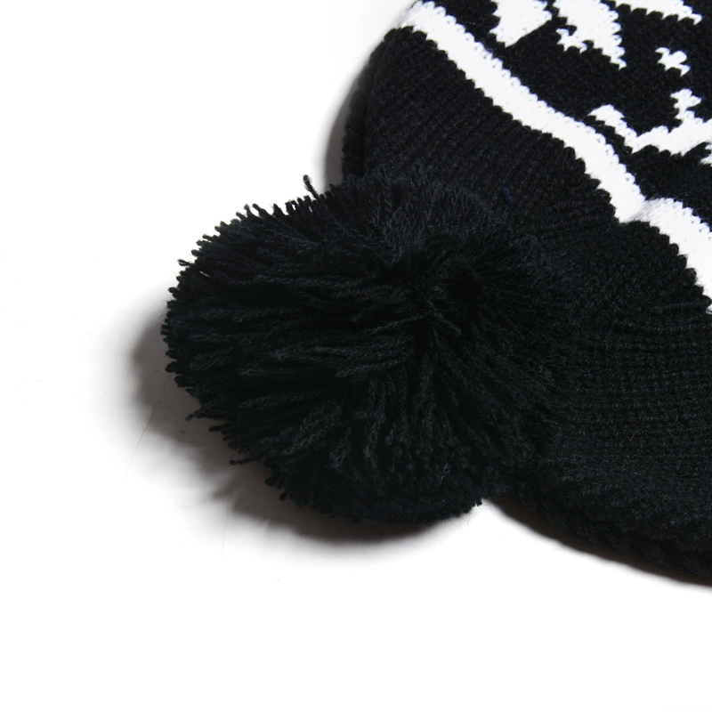 jacquard logo zwarte gebreide winter caps mutsen hoeden