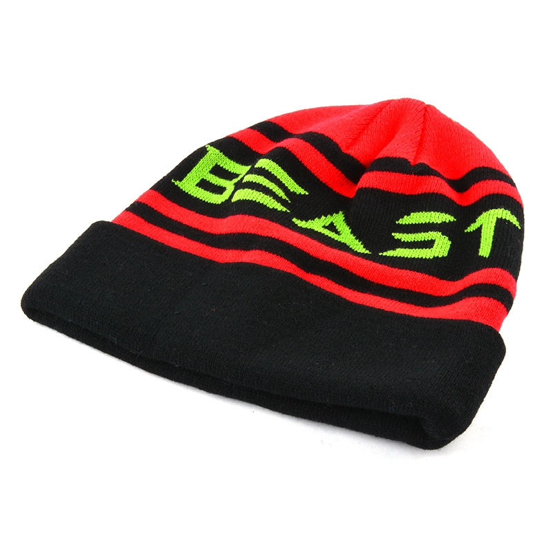 jacquard logo winter stripes beanies hats custom