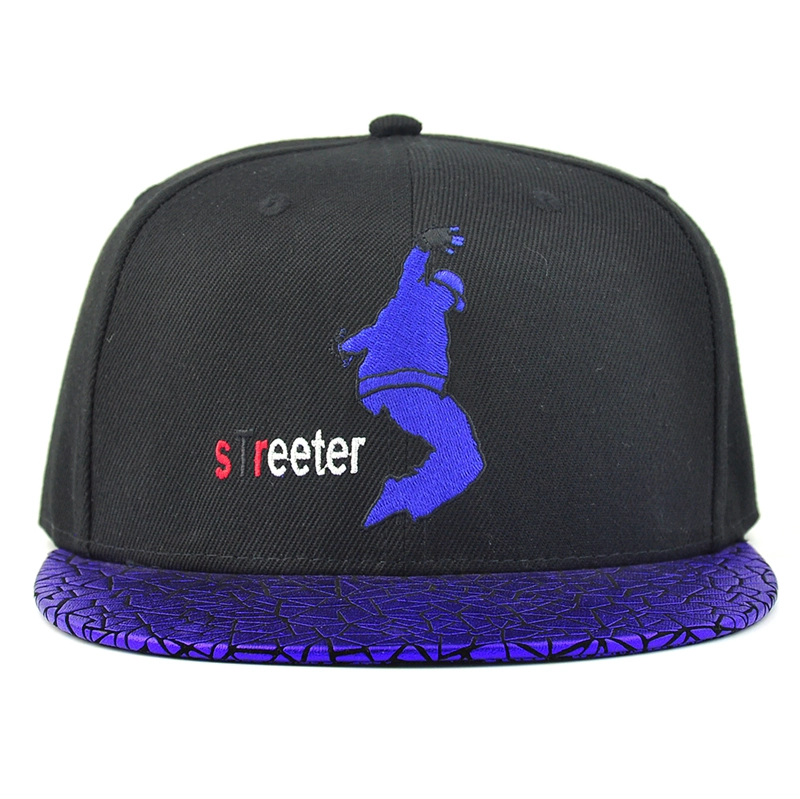 leather brim embroidery fitted snapback caps custom