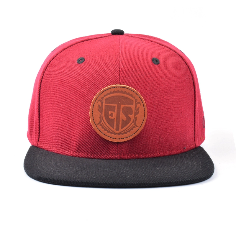 leather patch 6 panels snapback cap