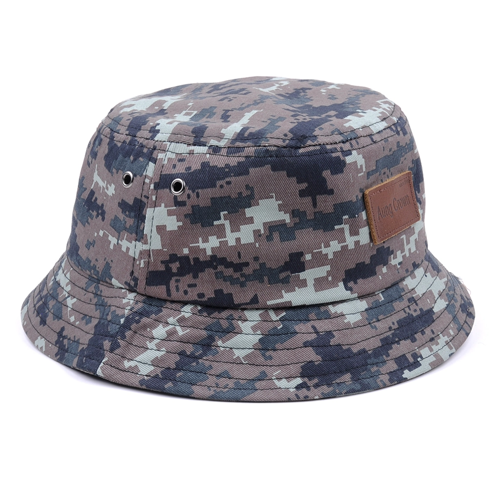 couro remendo camo balde chapéus à venda