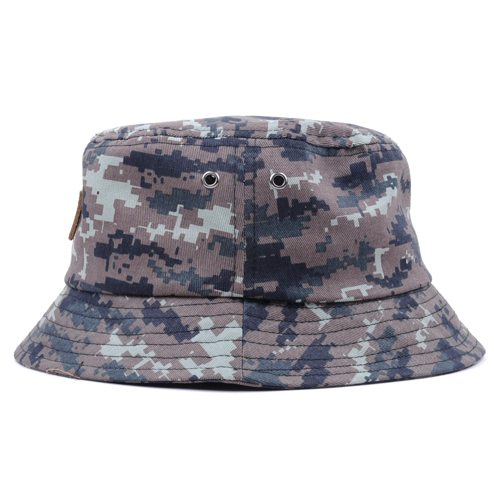 couro remendo camo balde chapéus à venda