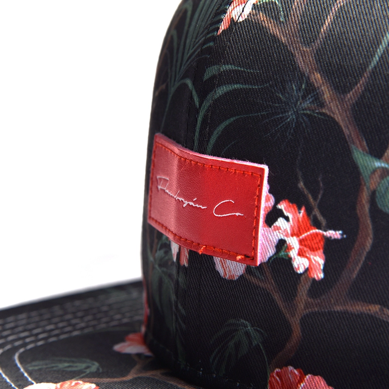 cappellini snapback in pelle con stampa patch personalizzata