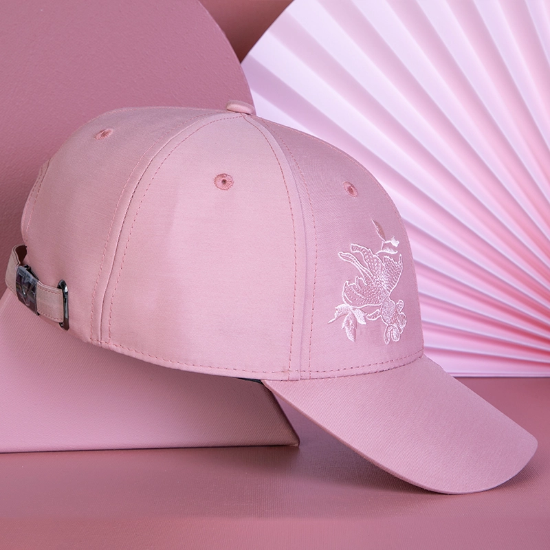 rosa esportes bordado bonés de beisebol design logotipo personalizado
