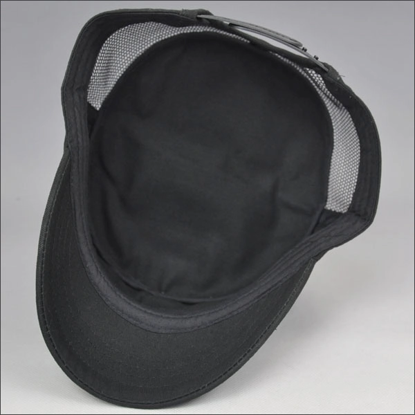 plain black printed hat flat top