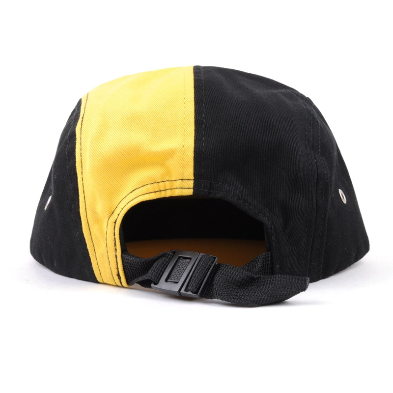 casquette à 5 panneaux brodée unie casquette à bord plat personnalisé