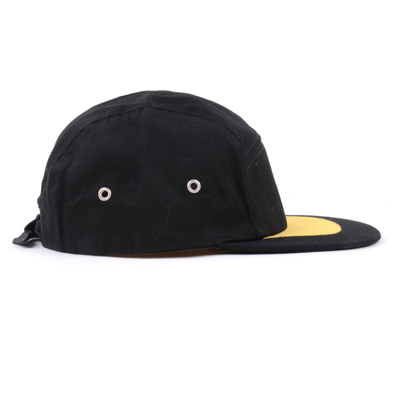 casquette à 5 panneaux brodée unie casquette à bord plat personnalisé