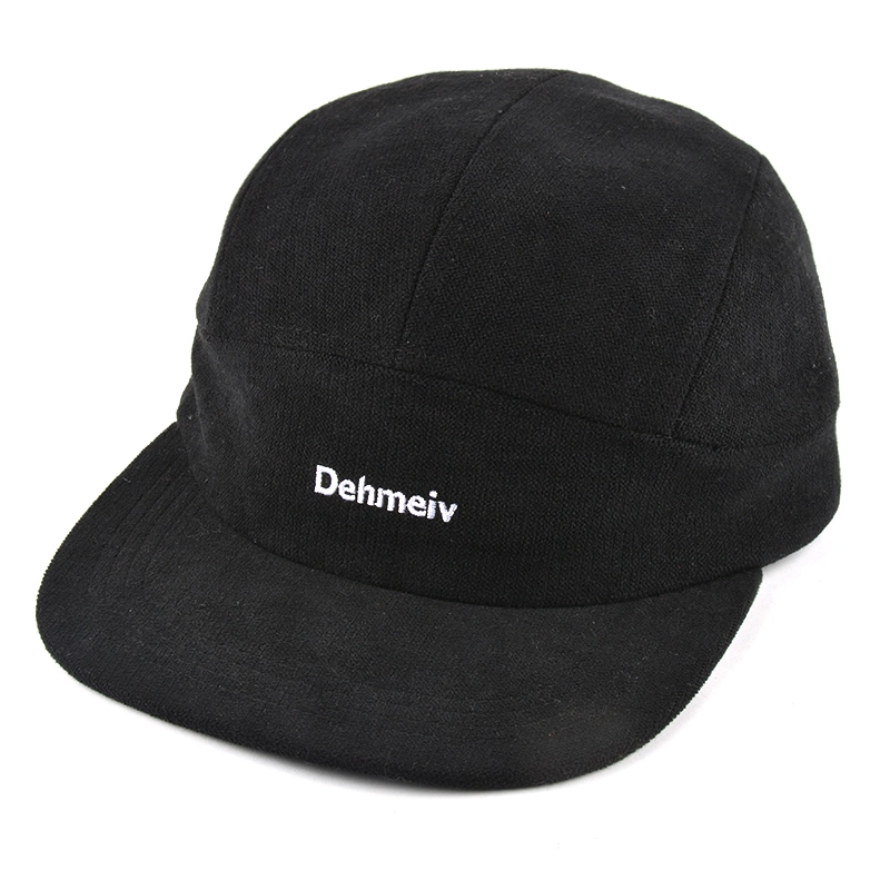 plain embroidery 5 panels embroidery caps custom