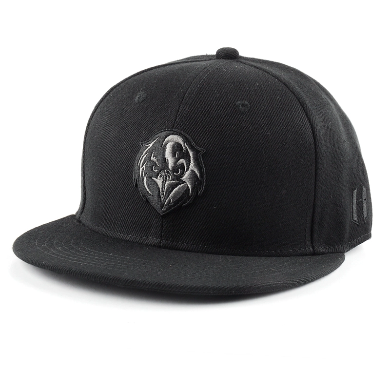 China schwarze flache bill snapback caps der einfachen stickerei Hersteller