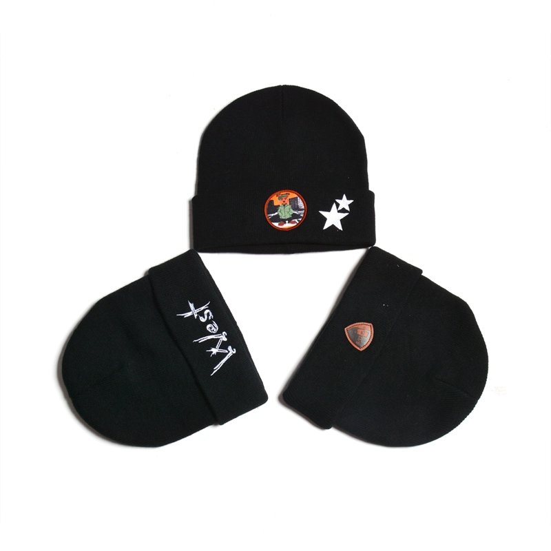 κενό λογότυπο κεντήματος μαύρο ακρυλικό beanies