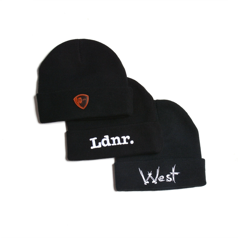 κενό λογότυπο κεντήματος μαύρο ακρυλικό beanies