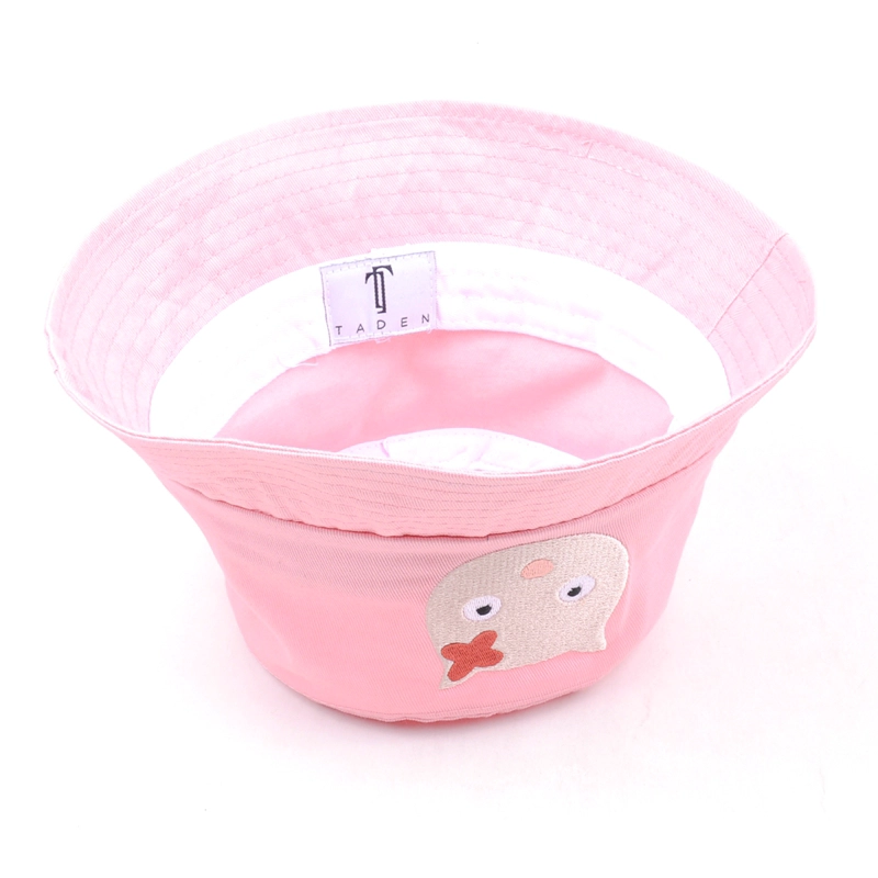 bordado liso rosa cubo bebé sombreros personalizados