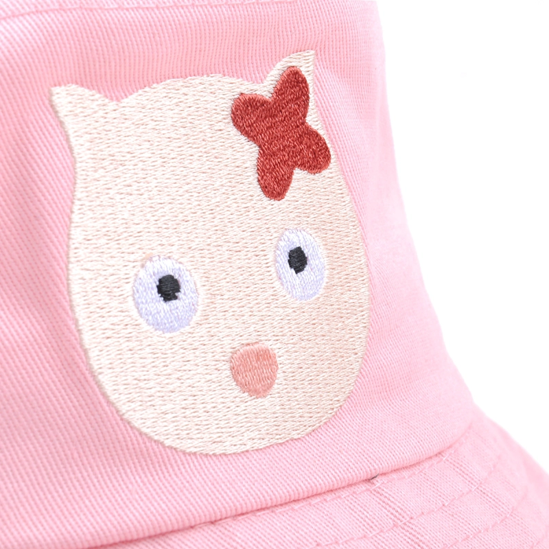 bordado liso rosa cubo bebé sombreros personalizados