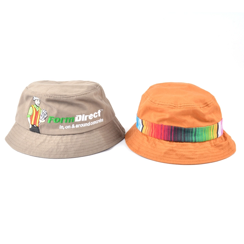 plain logo embroidery bucket hat design supplier