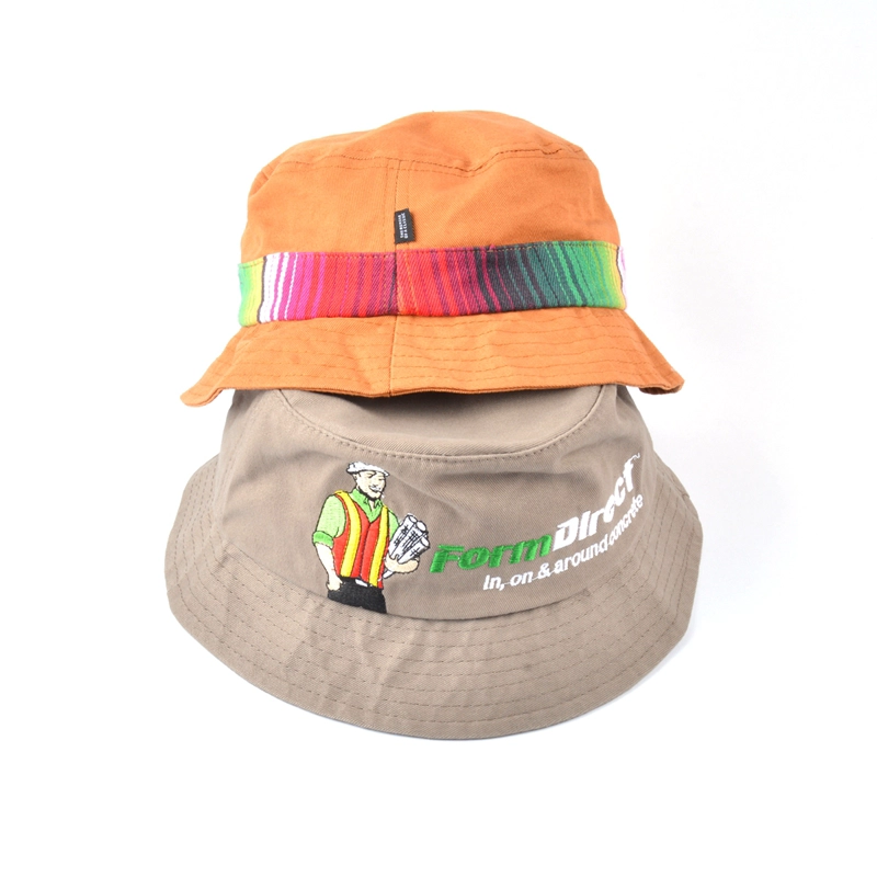 plain logo embroidery bucket hat design supplier