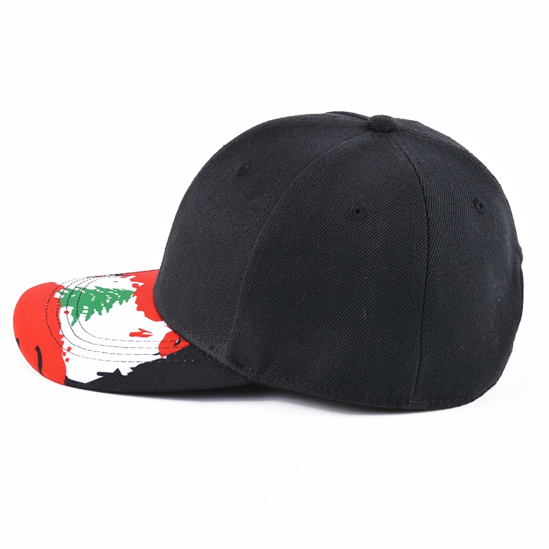printed brim plain black baseball caps custom supplier china