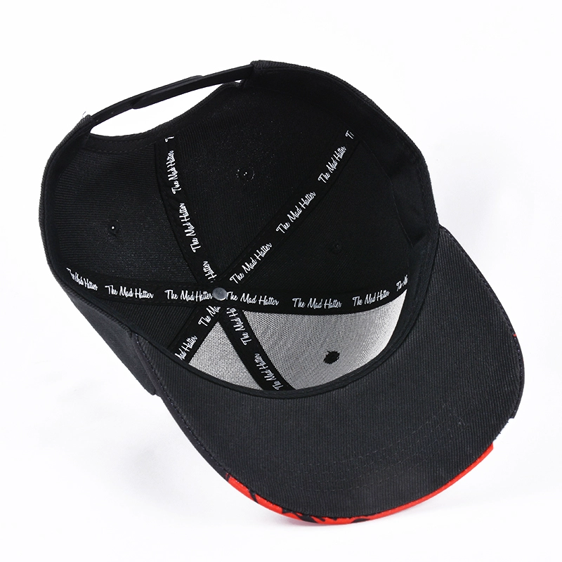printed brim plain black baseball caps custom supplier china