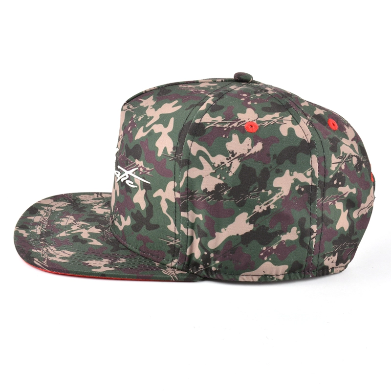 design stampato cappelli snapback patch in metallo camo