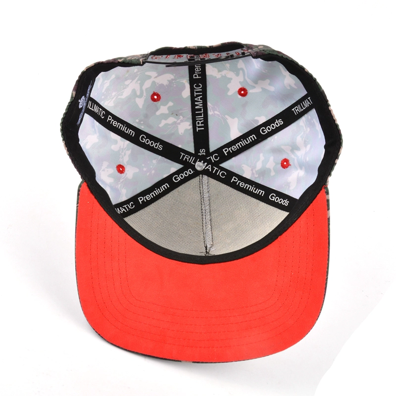 design stampato cappelli snapback patch in metallo camo