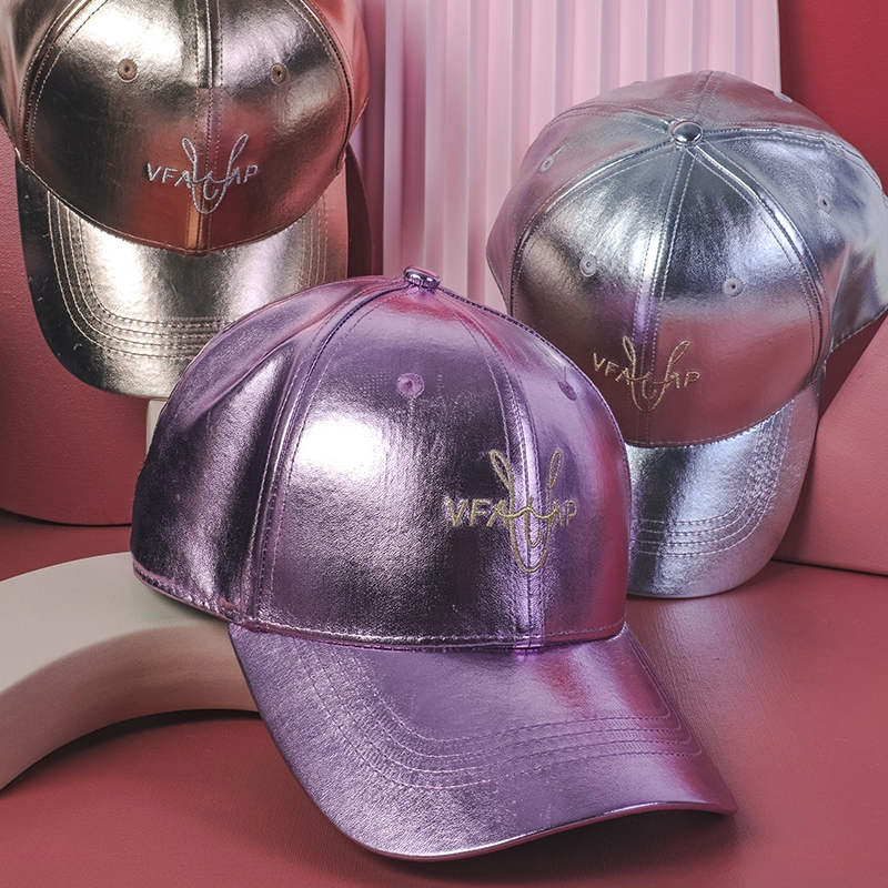 pu leather baseball caps design logo embroidery 6 panels baseball caps