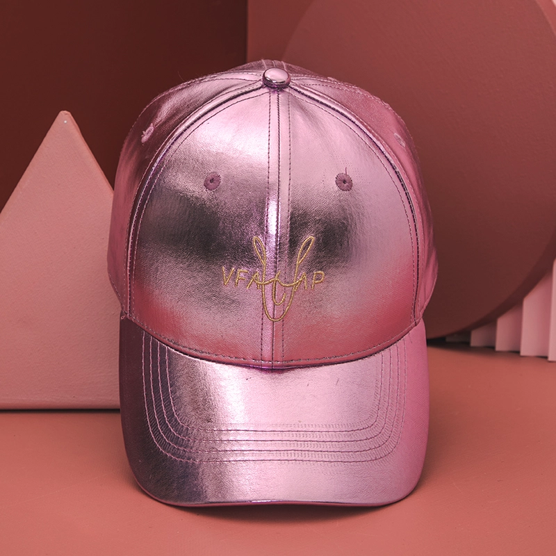 pu leather baseball caps design logo embroidery 6 panels baseball caps