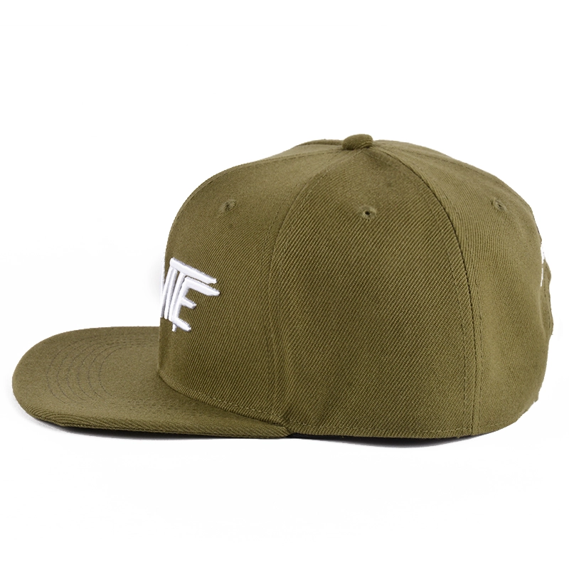 puff embroidery acrylic flat brim snapback caps custom