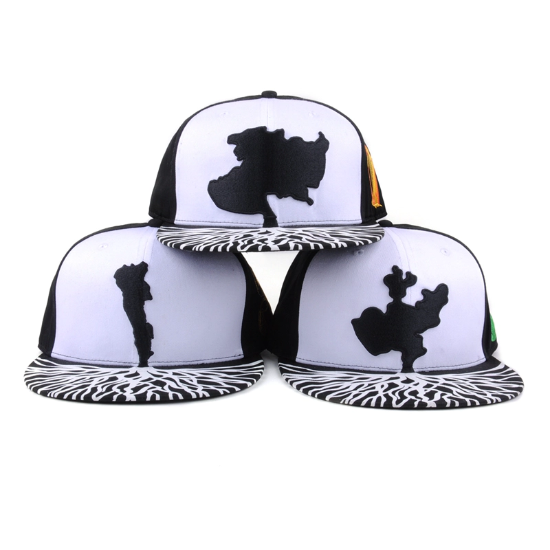 Puff bordado logo ala plana gorras snapback