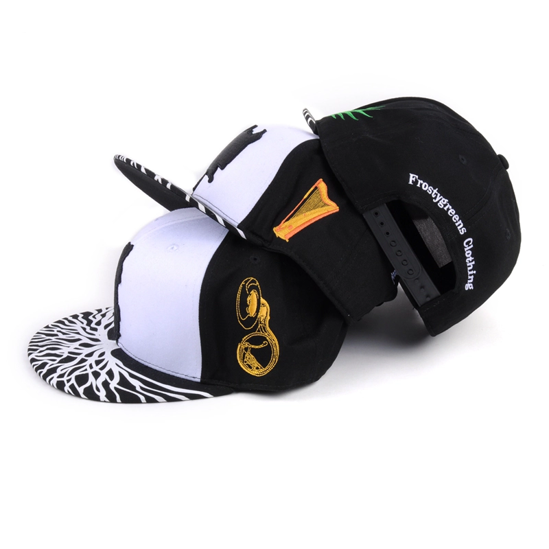 Puff bordado logo ala plana gorras snapback