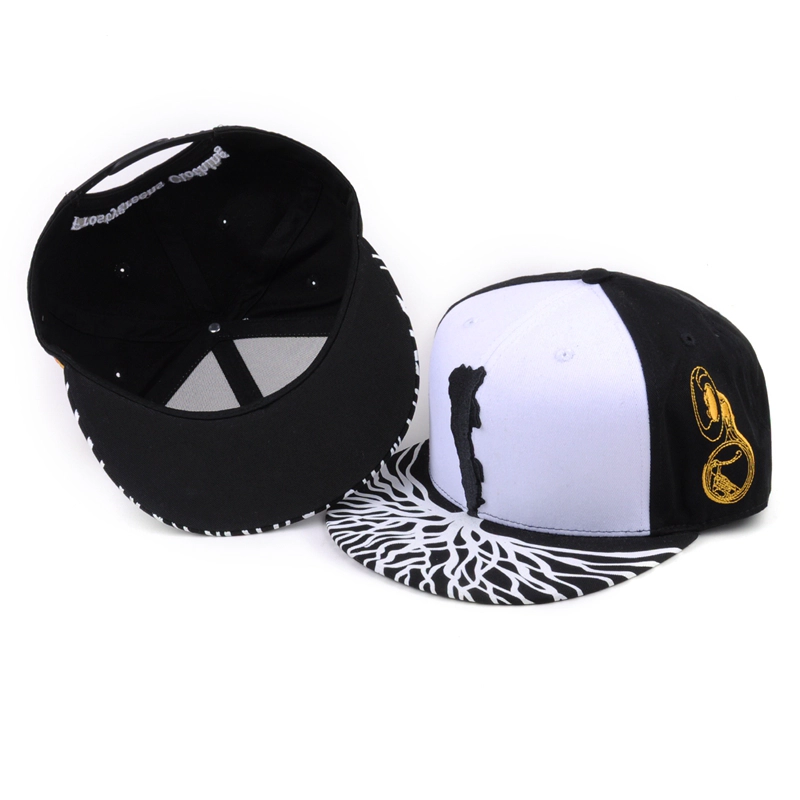 Puff bordado logo ala plana gorras snapback