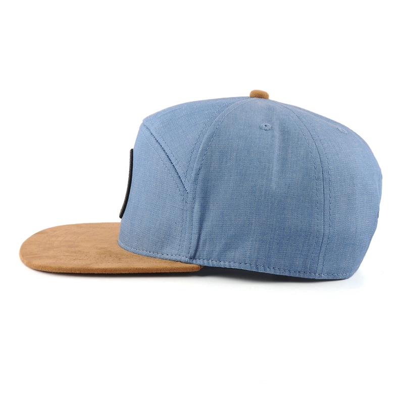 chapeaux snapback en daim à bords plats en denim à 6 panneaux en vente