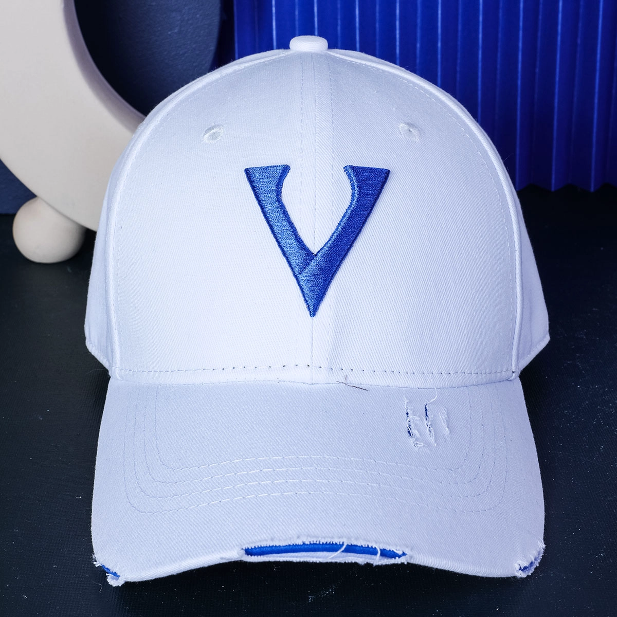 cappelli da baseball sportivi bianchi ricamati in tinta unita con ricamo 3d