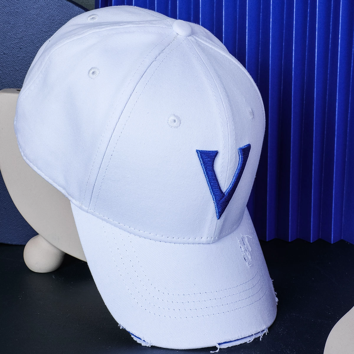 cappelli da baseball sportivi bianchi ricamati in tinta unita con ricamo 3d