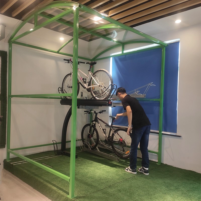 2-Tier bike parking rack and shelter
