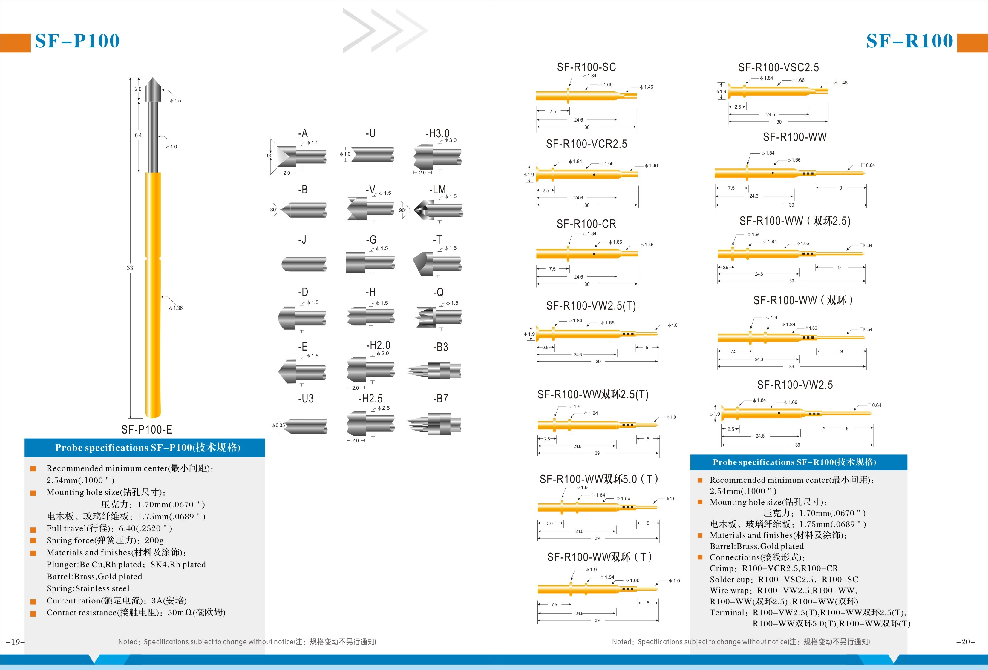 25 tips ICT test probe SF-PA100-H3.0