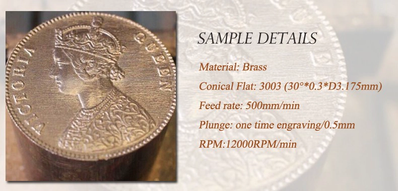 CNC for copper engraving sample