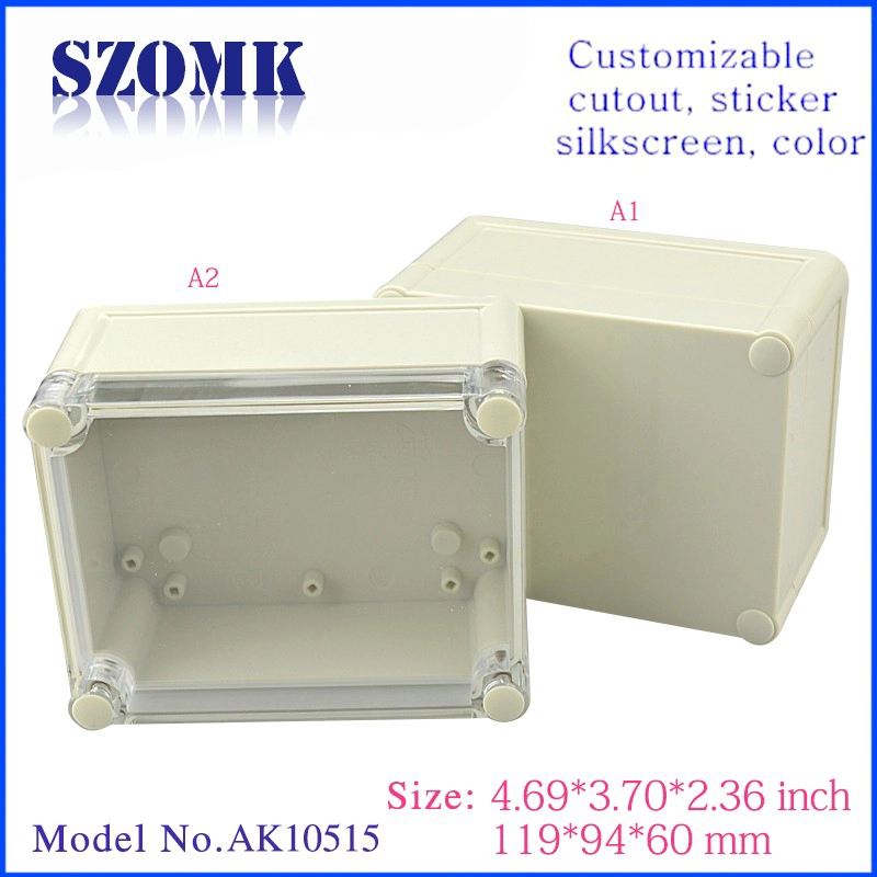 119 * 94 * 60mm IP68プラスチック防水透視カバー電子プロジェクトボックス/ AK10515