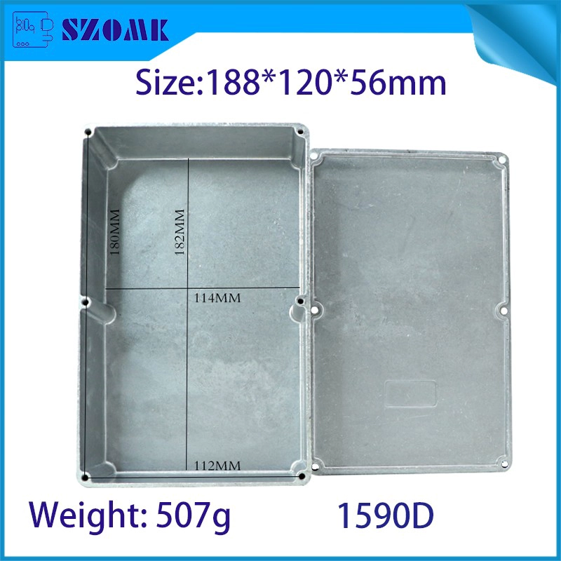 1590D 188 * 120 * 56 millimetri in alluminio Metal Stomp Box Case Custodia per chitarra per chitarra