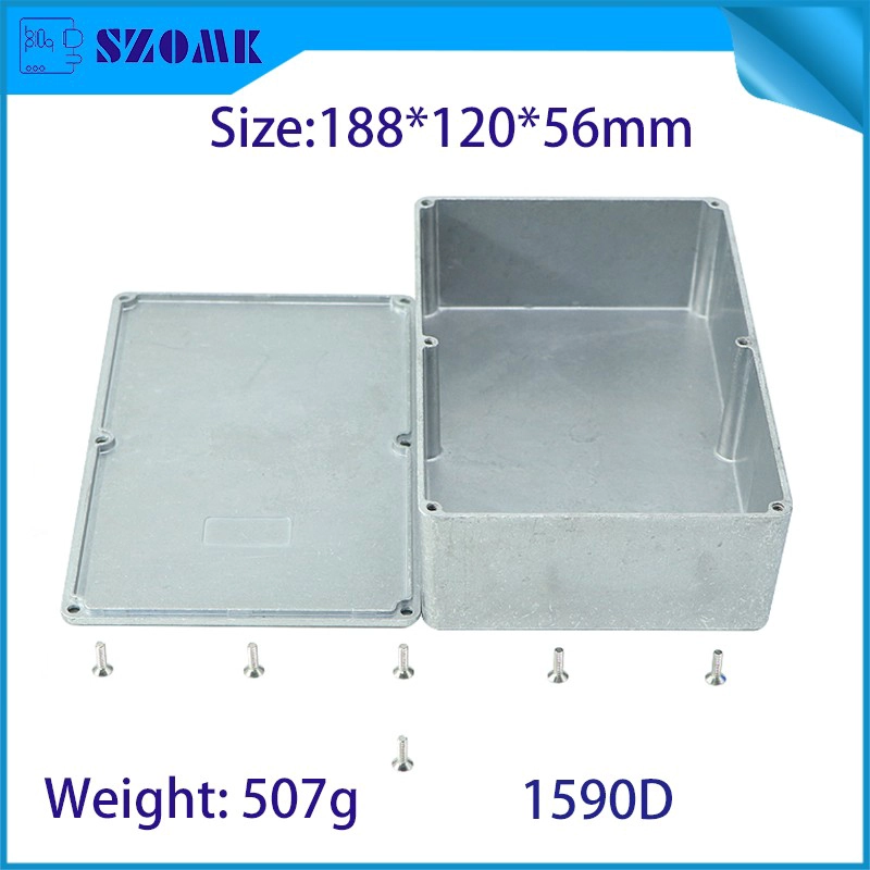 1590D 188 * 120 * 56 millimetri in alluminio Metal Stomp Box Case Custodia per chitarra per chitarra