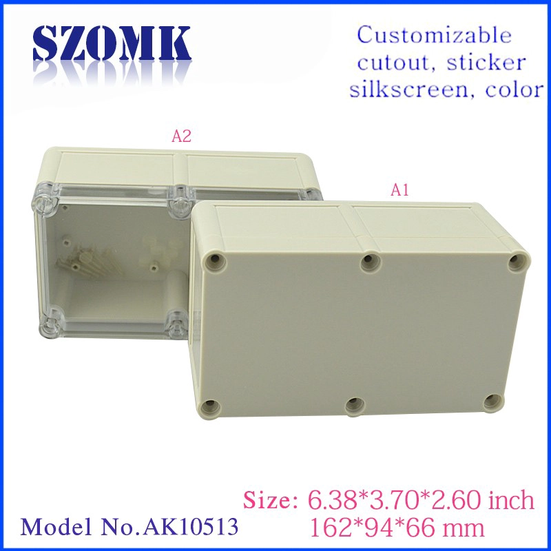 162 * 94 * 66mm Instrumenteinschließung für PWB-Schalterausgang ABS Plastikanschlussdose IP68 Waterproof / AK10513