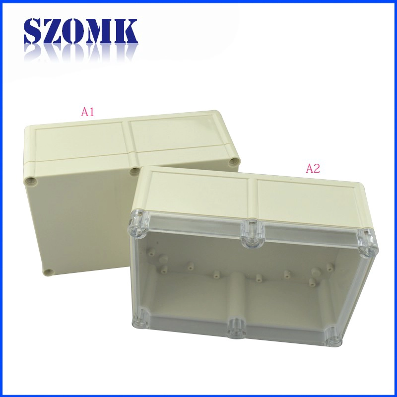 186 * 129 * 72mm ABS البلاستيك غطاء شفاف صغير IP 68 حالة للماء مرفقات / AK10517