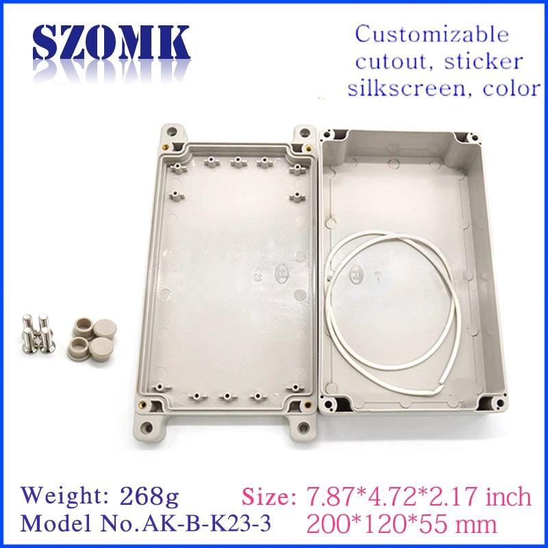 200*120*55mm IP65 electronics plastic outlet enclosure AK-B-K23-3