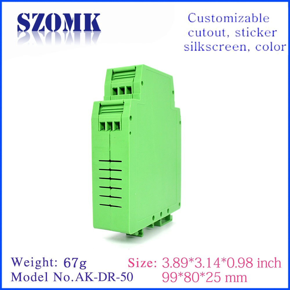 2019 New type China manufacture supply DIY case for PCB  din rail industrial enclosure AK-DR-50  99*80*25mm