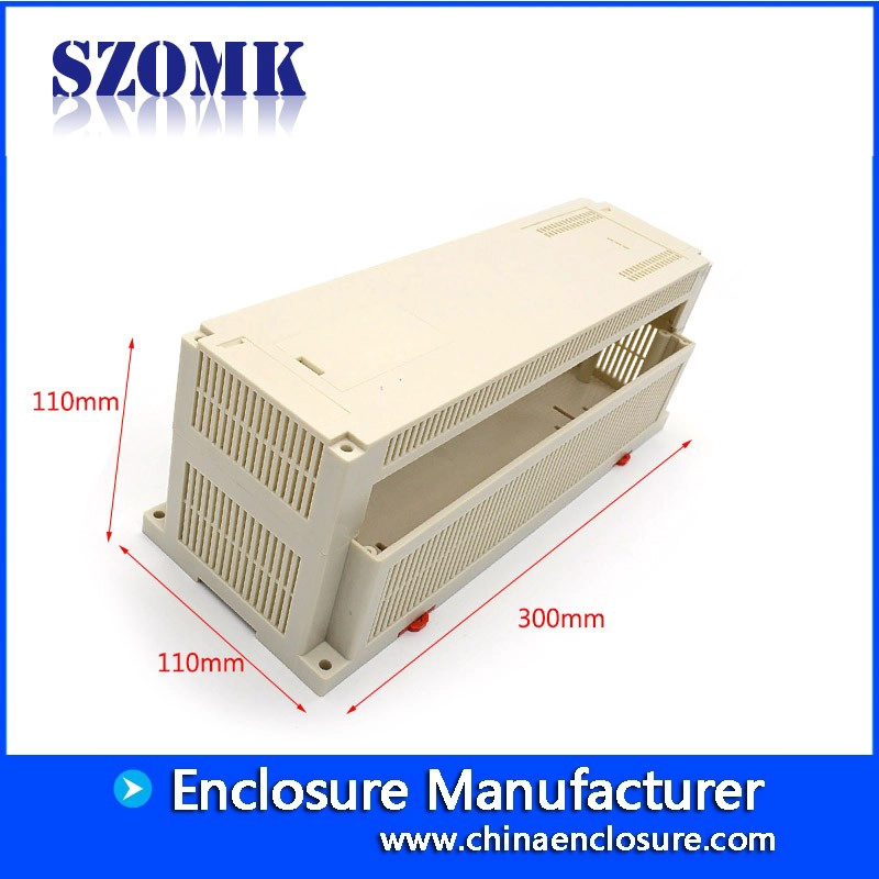 300*110*110mm plastic din rail enclosure for eletronic device plastic industrial housing from szomk