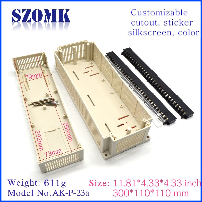 300 * 110 * 110 mm szomk din rail kunststof behuizing AK-P-23a