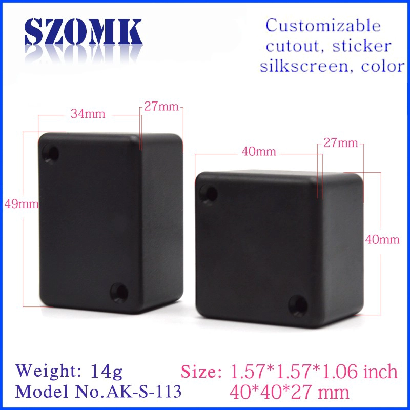 40 * 40 * 27mm Kleine ABS Material Kunststoff Standard Anschlussdose Elektrische Gehäuse Für Instrument Projekt / AK-S-113