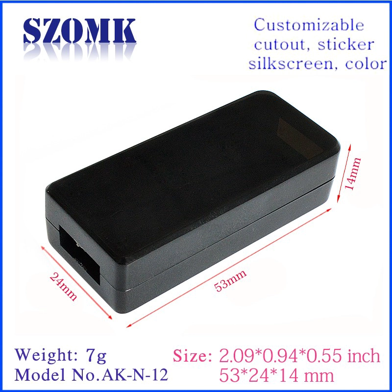 53x24x14mm High Quality Small ABS Plastic Electric Enclosure for USB/AK-N-12