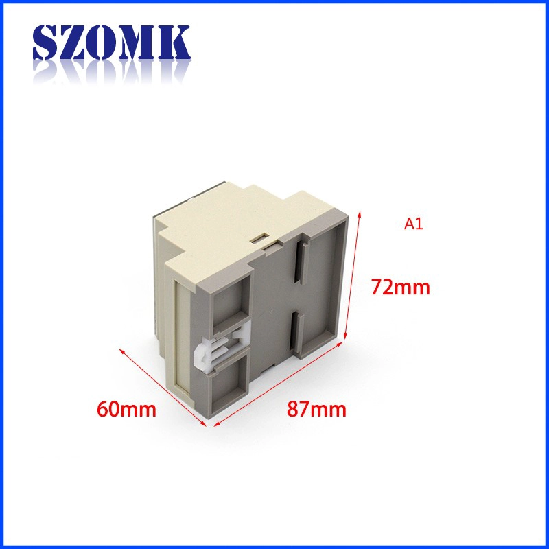 72 * 87 * 60mm 벽 마운트 전자 플라스틱 케이스 ABS 인클로저 계기판 PCB 인클로저 Din 레일 박스 / AK80003