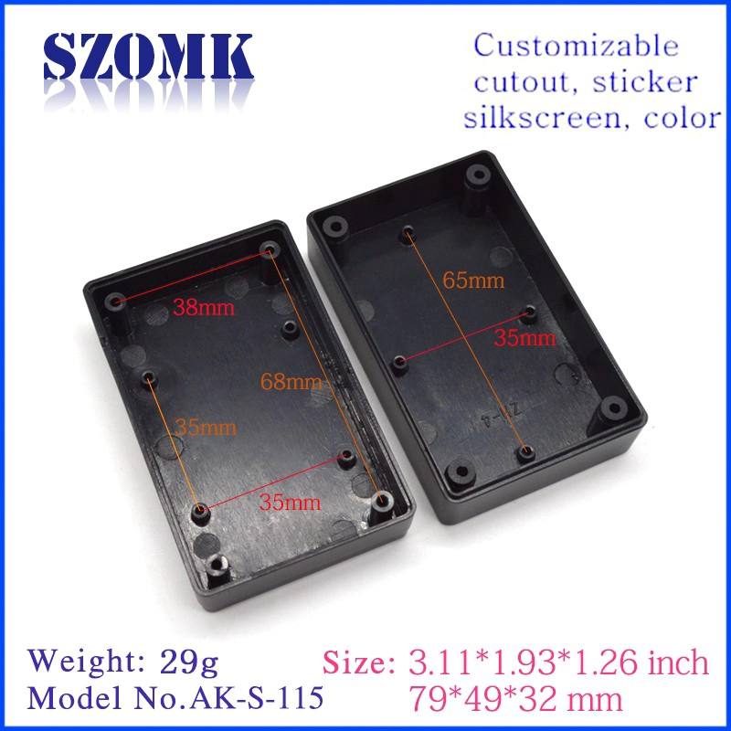 79*49*32mm szomk hot sales black plastic electronics enclosure AK-S-115