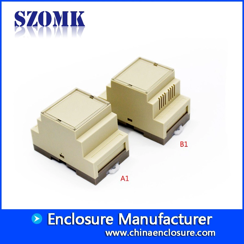 86 * 60 * 52mm Menor Caixa De Trilho Din caixa De Projeto De Plástico Caso Eletrônica Plástico Din Rail PLC Caixa Industrial / AK80002