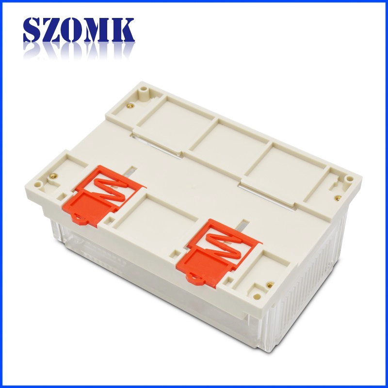 ABS Plastic Din Rail Enclosure with Transparent Cover for PLC AK-P-13c 155*110*60mm